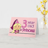 Carte Princesse Âge 3 (Fleur jaune)