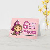 Carte Princesse Âge 6 (Fleur jaune)