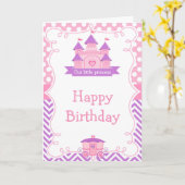 Carte Princesse Anniversaire rose et violet (Fleur jaune)