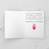 Carte Princesse Artist Granddaughter d'anniversaire (Intérieur)
