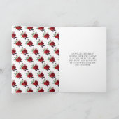 Carte Princesse aux Cheveux Bruns Fleur Rouge Florale Do (Intérieur)