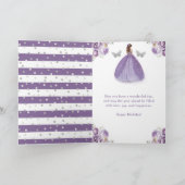 Carte Princesse aux Cheveux Rouges Robe Violette Anniver (Intérieur)