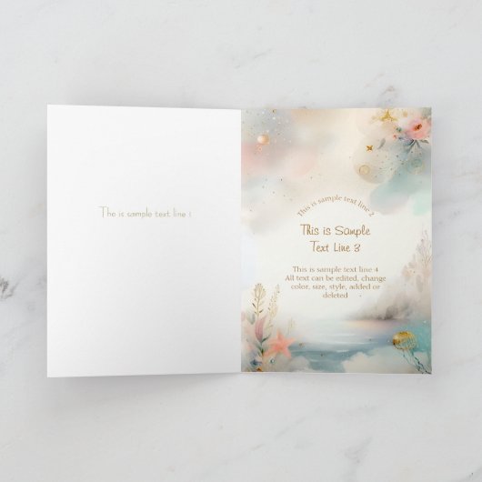 Carte princesse Boho Mermaid (Intérieur)