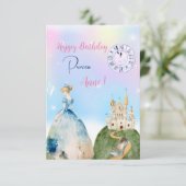Carte Princesse Bonne Salutation d'anniversaire (Debout devant)