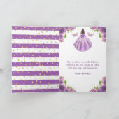 Carte Princesse Brune Anniversaire Robe Violette (Intérieur)