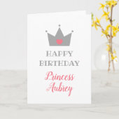 Carte Princesse Crown - nom de calligraphie - joyeux (Fleur jaune)