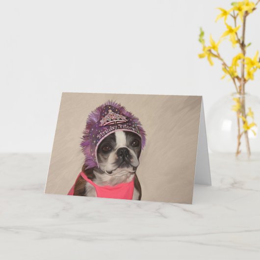 Carte Princesse d'anniversaire (Fleur jaune)