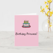 Carte Princesse d'anniversaire (Fleur jaune)