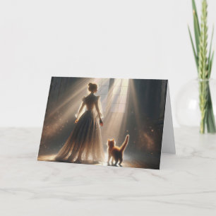 Carte Princesse d'anniversaire avec un chaton