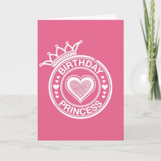 Carte Princesse d'Anniversaire -Blanc- (Devant)