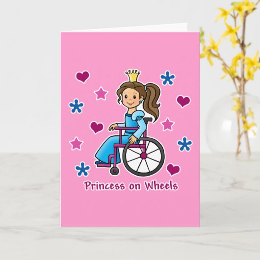 Carte Princesse de fauteuil roulant (Fleur jaune)