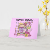 Carte Princesse de fête 2e anniversaire Tshirts et cadea (Fleur jaune)