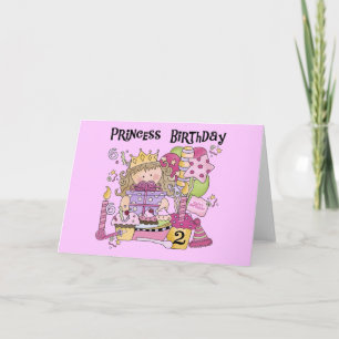 Carte Princesse de fête 2e anniversaire Tshirts et cadea