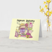 Carte Princesse de fête 3e anniversaire Tshirts et cadea (Fleur jaune)