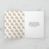 Carte Princesse de la peau foncée Peach Floral Anniversa (Intérieur)