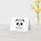 Carte princesse de panda mignonne Joyeux anniversaire (Fleur jaune)