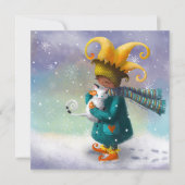 Carte Princesse D'Hiver Et Son Chat (Devant)