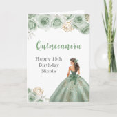 Carte Princesse en Sage Robe verte Anniversaire Quincean (Devant)
