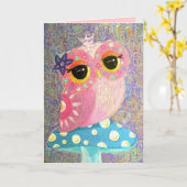 Carte Princesse féerique Card de hibou (Fleur jaune)