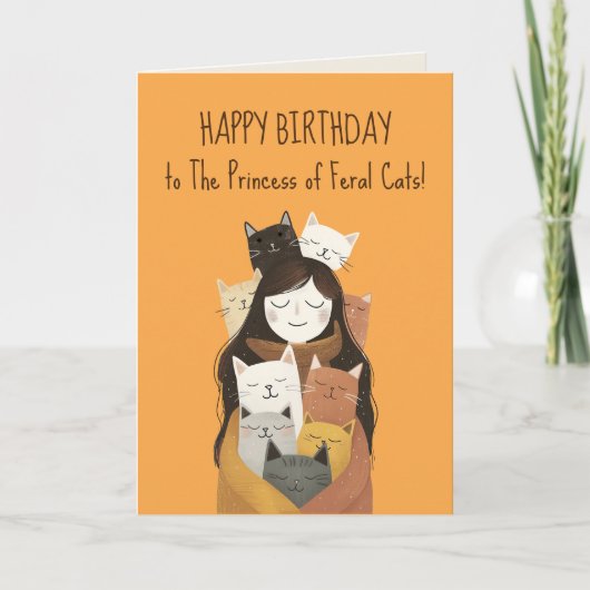 Carte Princesse Feral Cats Funny Amoureux des chats Anni (Devant)