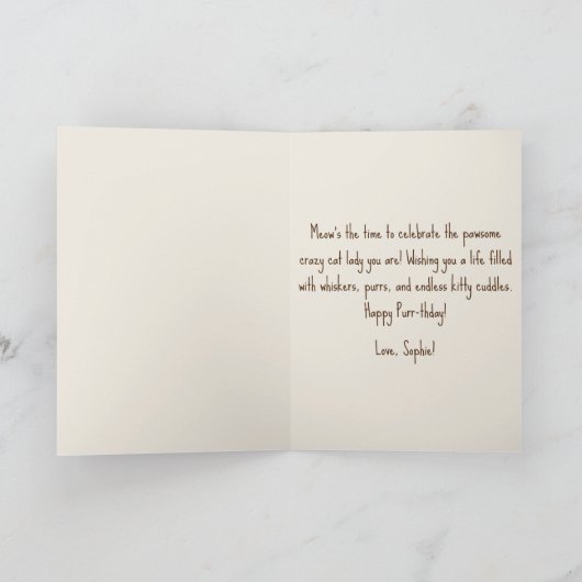 Carte Princesse Feral Cats Funny Amoureux des chats Anni (Intérieur)