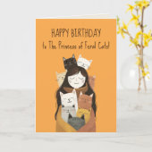 Carte Princesse Feral Cats Funny Amoureux des chats Anni (Fleur jaune)