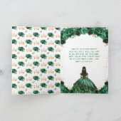 Carte Princesse Fleurale Vert Foncé Joyeux Anniversaire (Intérieur)