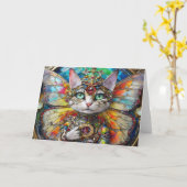 Carte Princesse Kitty Chat de la Brigade des papillons (Fleur jaune)