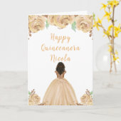 Carte Princesse Peach Floral Quinceanera (Fleur jaune)