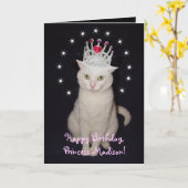 Carte Princesse personnalisable Anniversaire (Fleur jaune)