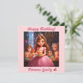 Carte Princesse personnalisée [Nom] Anniversaire (Debout devant)