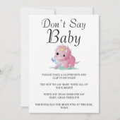 Carte Princesse Pink Dinosaur Peony Ne pas dire bébé (Devant)