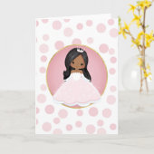 Carte Princesse Rose Afro-Américaine (Fleur jaune)