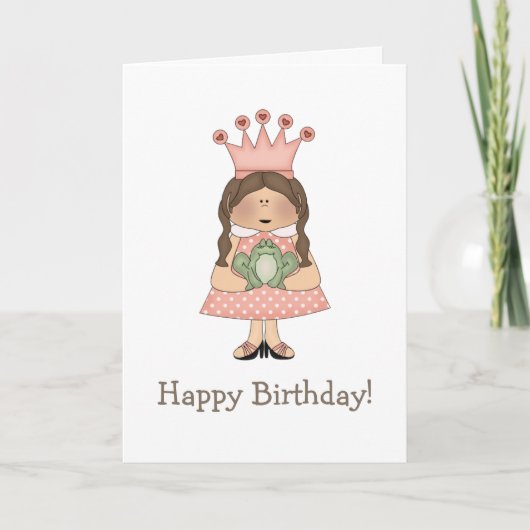 Carte Princesse rose ・ Princesse et grenouille (Devant)