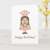 Carte Princesse rose ・ Princesse et grenouille (Fleur jaune)