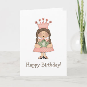 Carte Princesse rose ・ Princesse et grenouille