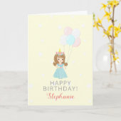 Carte Princesse Unicorn (Fleur jaune)