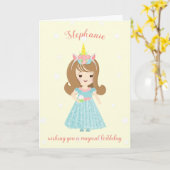 Carte Princesse Unicorn (Fleur jaune)