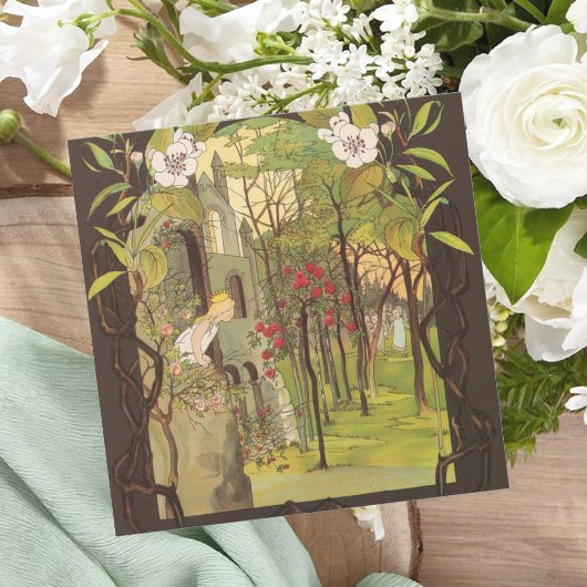 Carte Princesse vintage dans la forêt