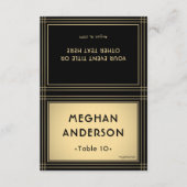 Carte Printable Escort Card - Classic Black and Gold (Devant)