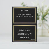 Carte Printable Escort Card - Elegant Black and Gold (Debout devant)