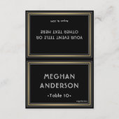 Carte Printable Escort Card - Elegant Black and Gold (Devant)