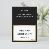 Carte Printable Escort Card - Modern Black and Gold (Debout devant)