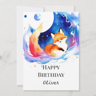 Carte Printable Renard forestier Anniversaire