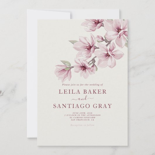 Carte Printemps Fleur De Cerisier Le Mariage De L'Invita (Devant)