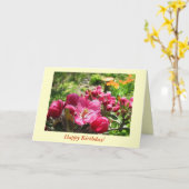 Carte Printemps fleuris Anniversaire (Fleur jaune)