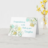 Carte Printemps Floral Félicitations Nouvelle Bébée Fill (Fleur jaune)