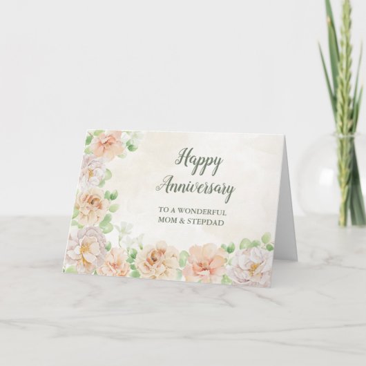 Carte Printemps Maman et Stepdad Mariage Anniversaire (Devant)