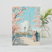 Carte Printemps romantique à Paris (Debout devant)