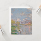 Carte Printemps sur la Seine par Monet Impressionniste (Devant/Arrière en situation)